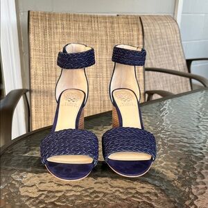Vince Camuto Women's Dark Blue Ankle Strap Heels - Sz 8
